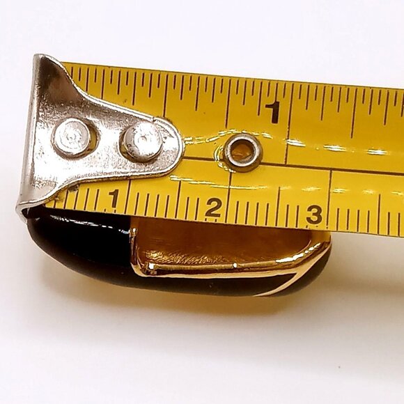 Vintage Napier Brooch Gold Tone Black Ballet Slippers Shoes Lapel Pin - Picture 8 of 9